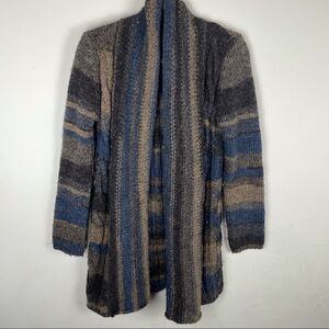 Jperico Brown Neutral Tone Wool Blend Cardigan Sweater